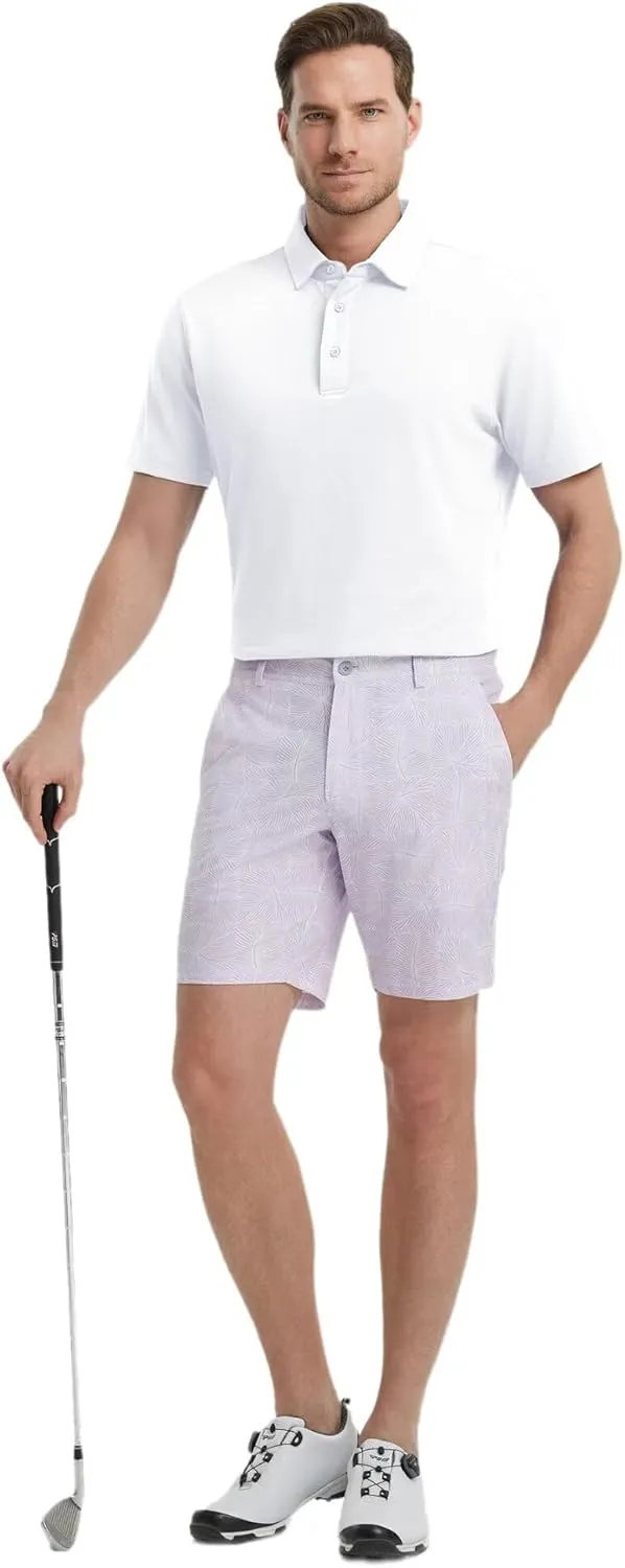 VEBOON Polo Shirts for Men Short Sleeve Cotton Blend Athletic Performance Classic Regular Fit Golf Shirts