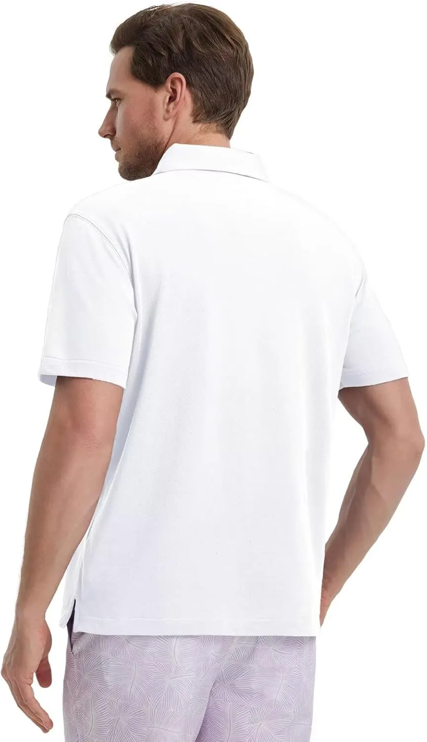 VEBOON Polo Shirts for Men Short Sleeve Cotton Blend Athletic Performance Classic Regular Fit Golf Shirts