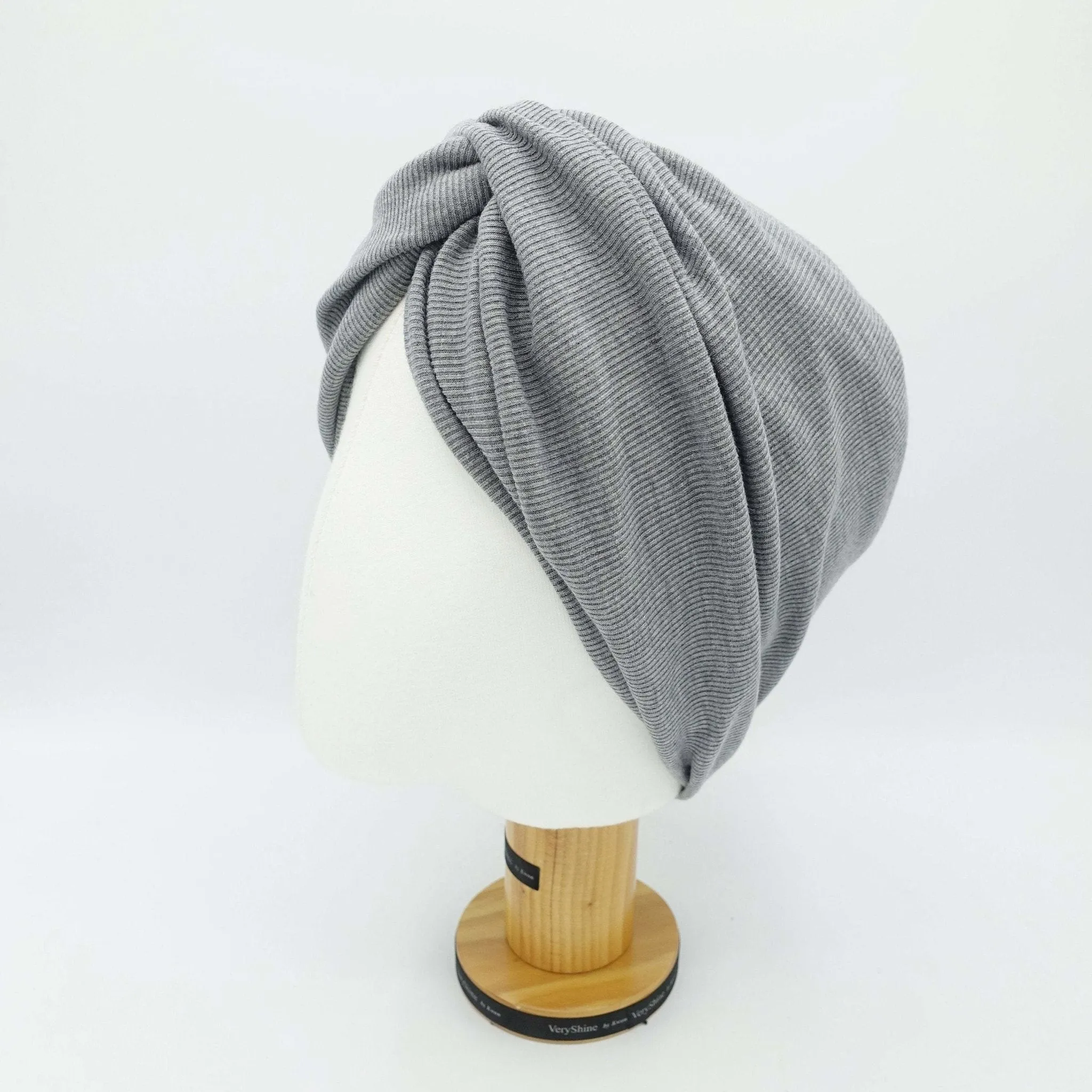 wide turban headband front twist headwrap ridged span fabric hair accessory for women