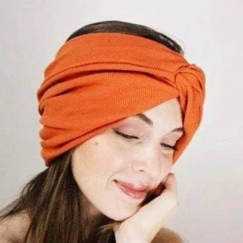 wide turban headband front twist headwrap ridged span fabric hair accessory for women