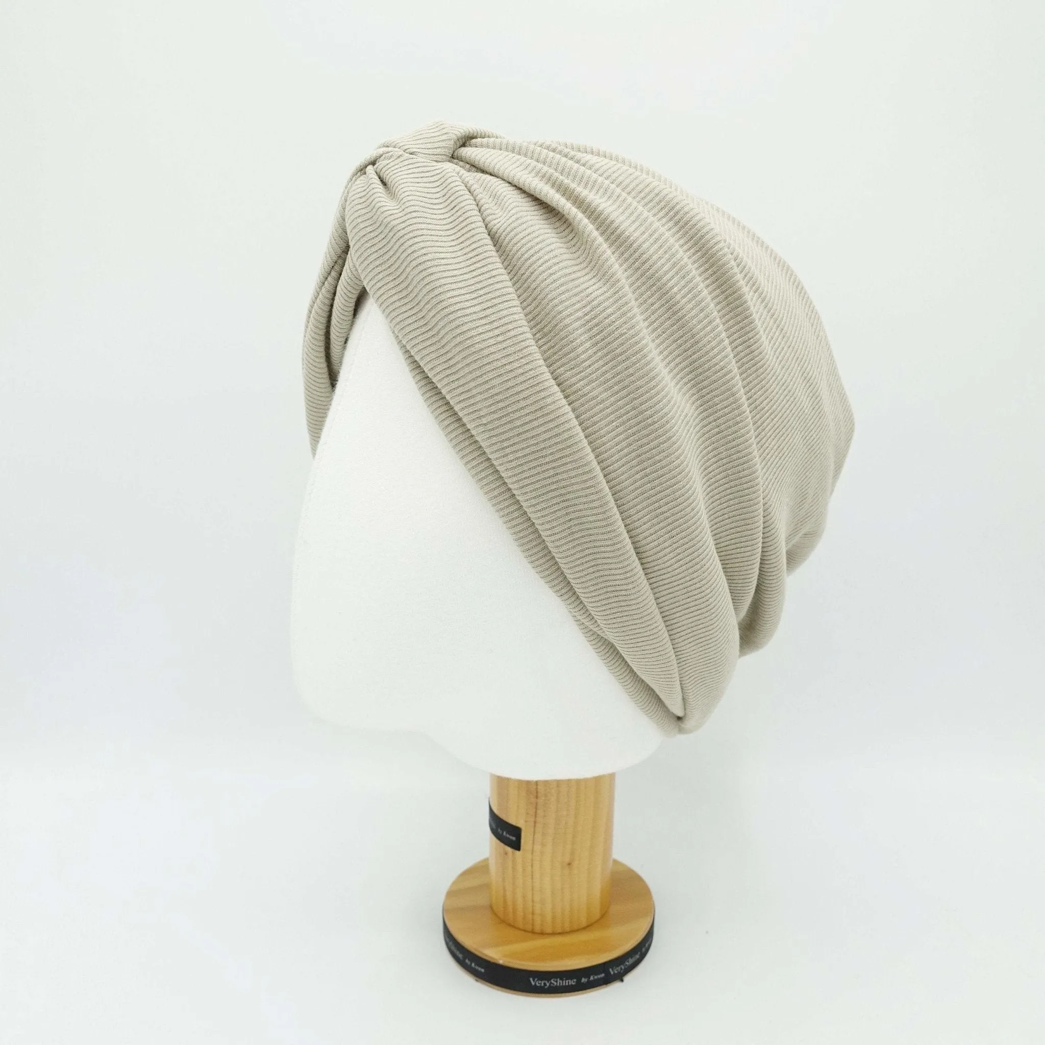 wide turban headband front twist headwrap ridged span fabric hair accessory for women
