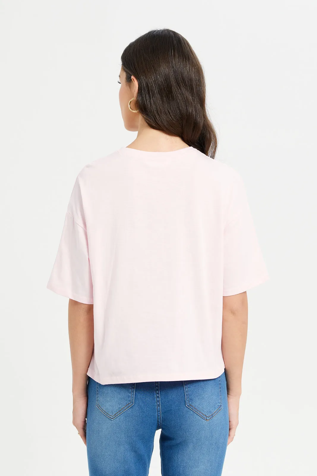 Women Pink Ladies Print T-Shirt