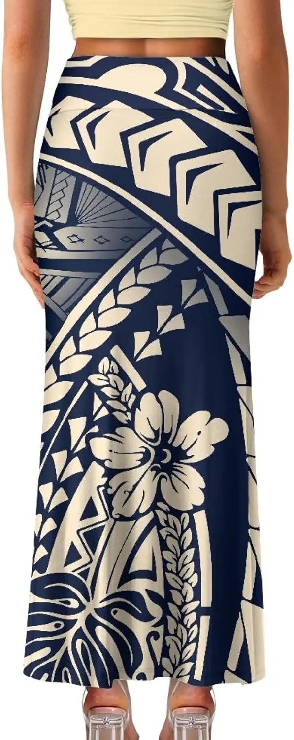 Womens Bohemian Skirts High Waist Skirt with Zipper Lightweight Soft Long Maxi Skirts Summer Fashion